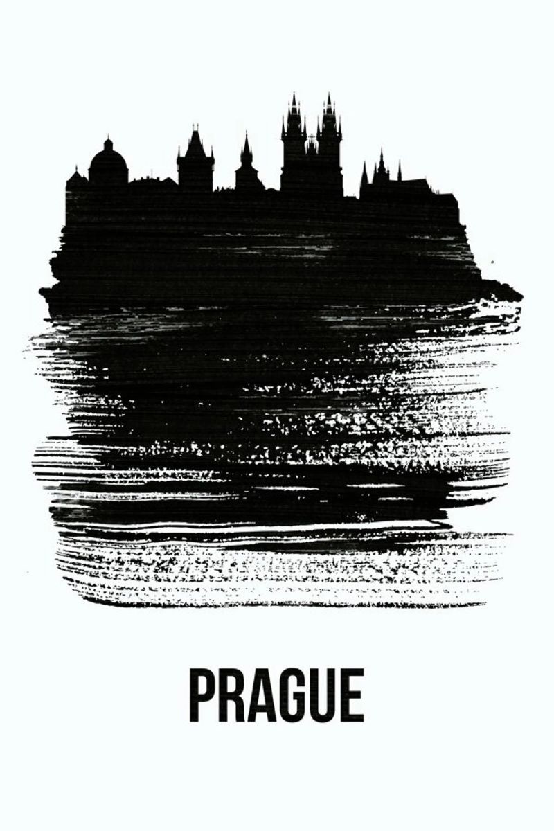 Prague Skyline Brush Stroke poster de Naxart