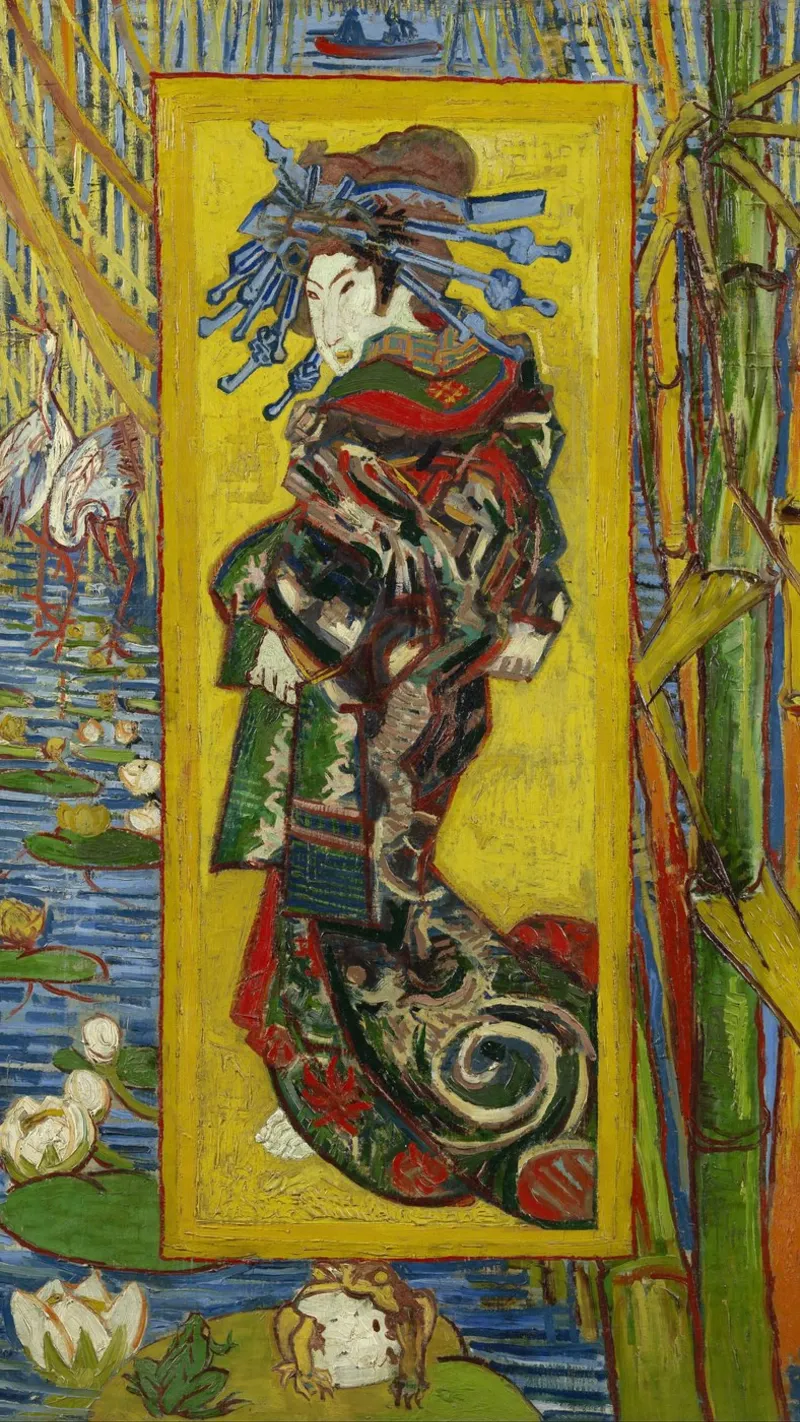 Vincent Van Gogh - The Courtesan (after Eisen) canvas with Floater frame by Timeless Artworks