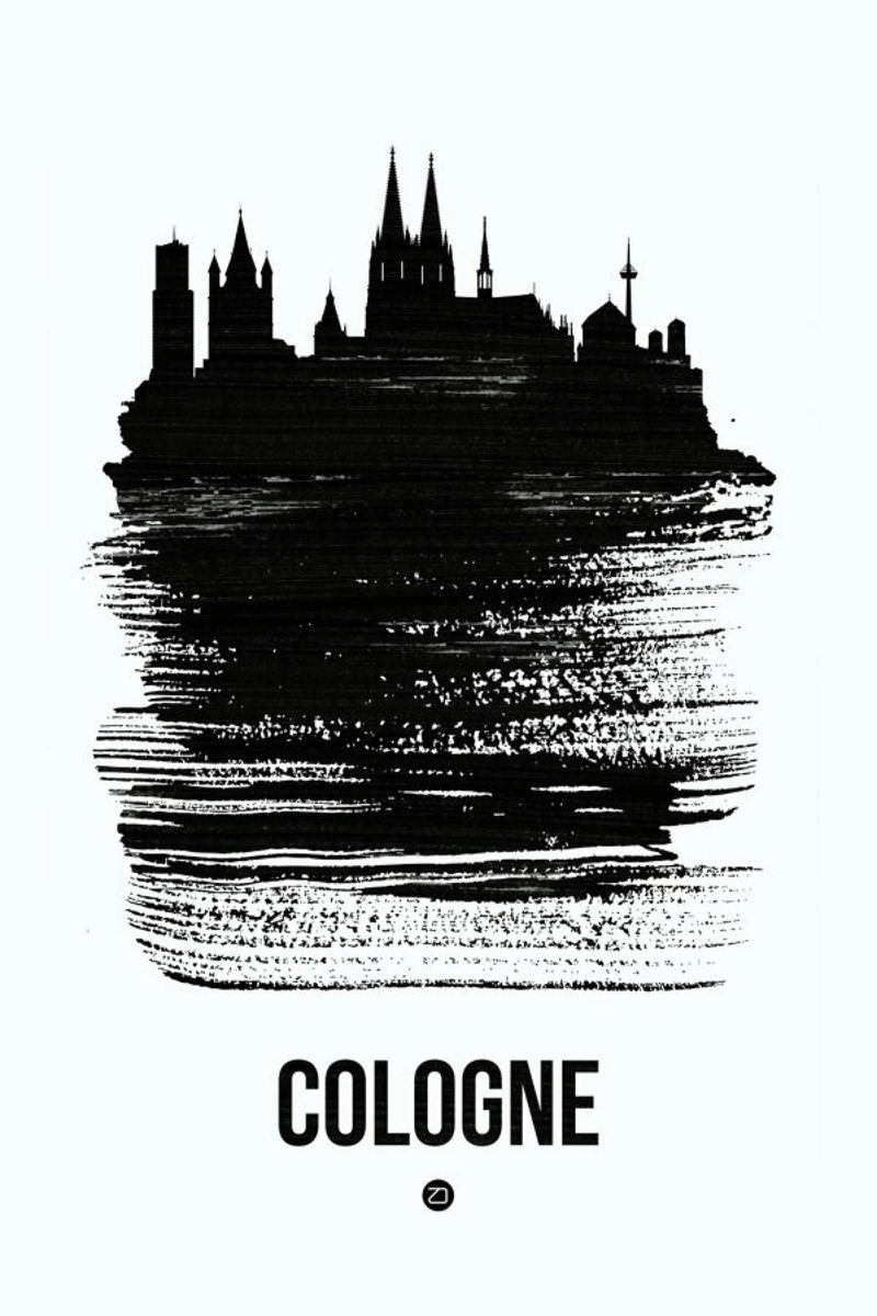 Cologne Skyline Brush Stroke Poster von Naxart