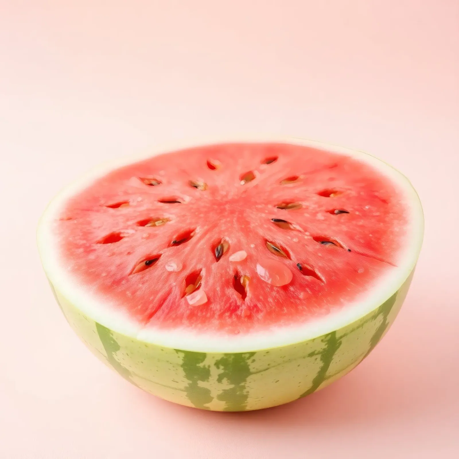 Frisch aufgeschnittene Wassermelonenhälfte mit leuchtendem Rot Leinwand von DesignDoodle