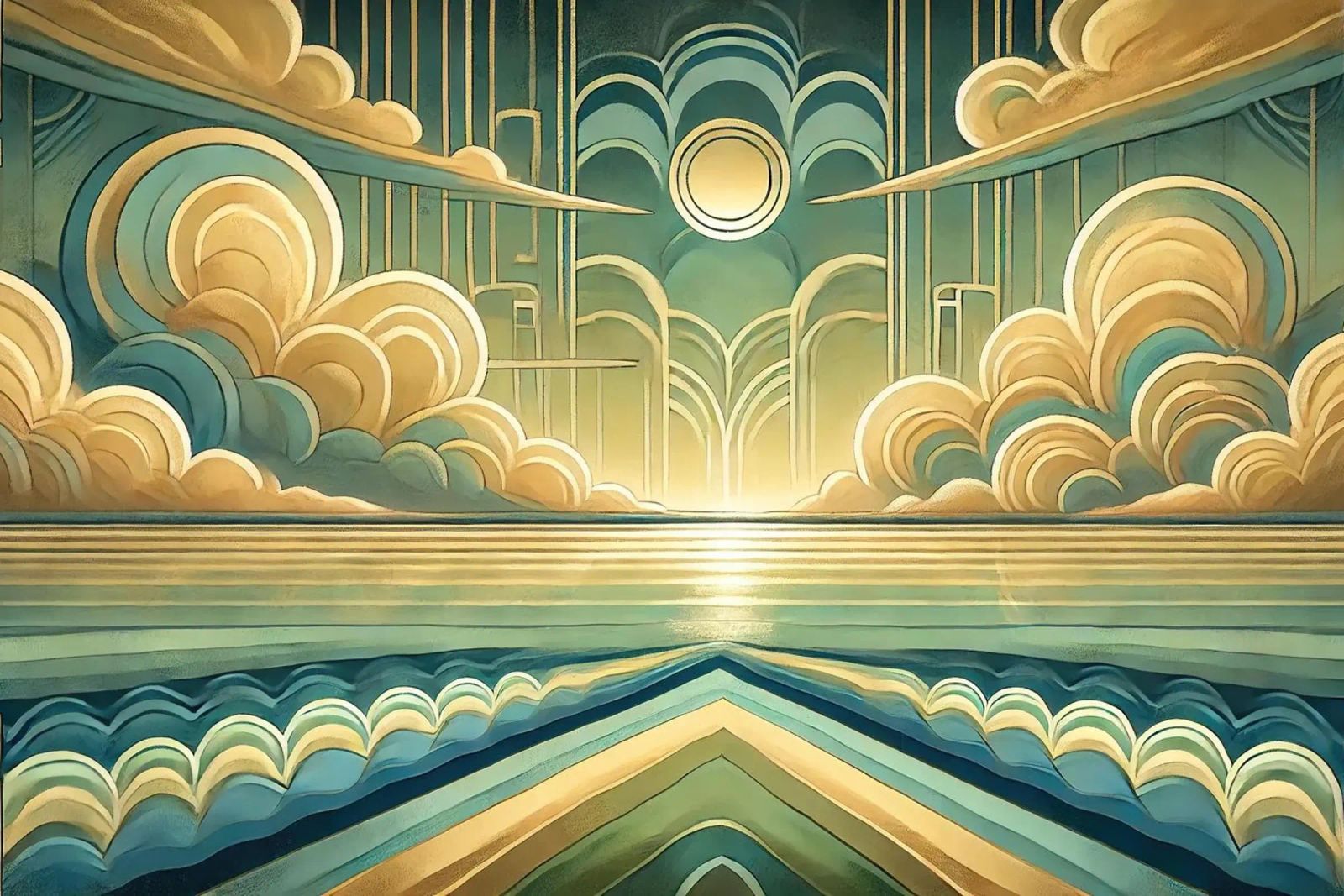 Elegant Sunburst in Art Deco poster by Chromatic Fusion Studio