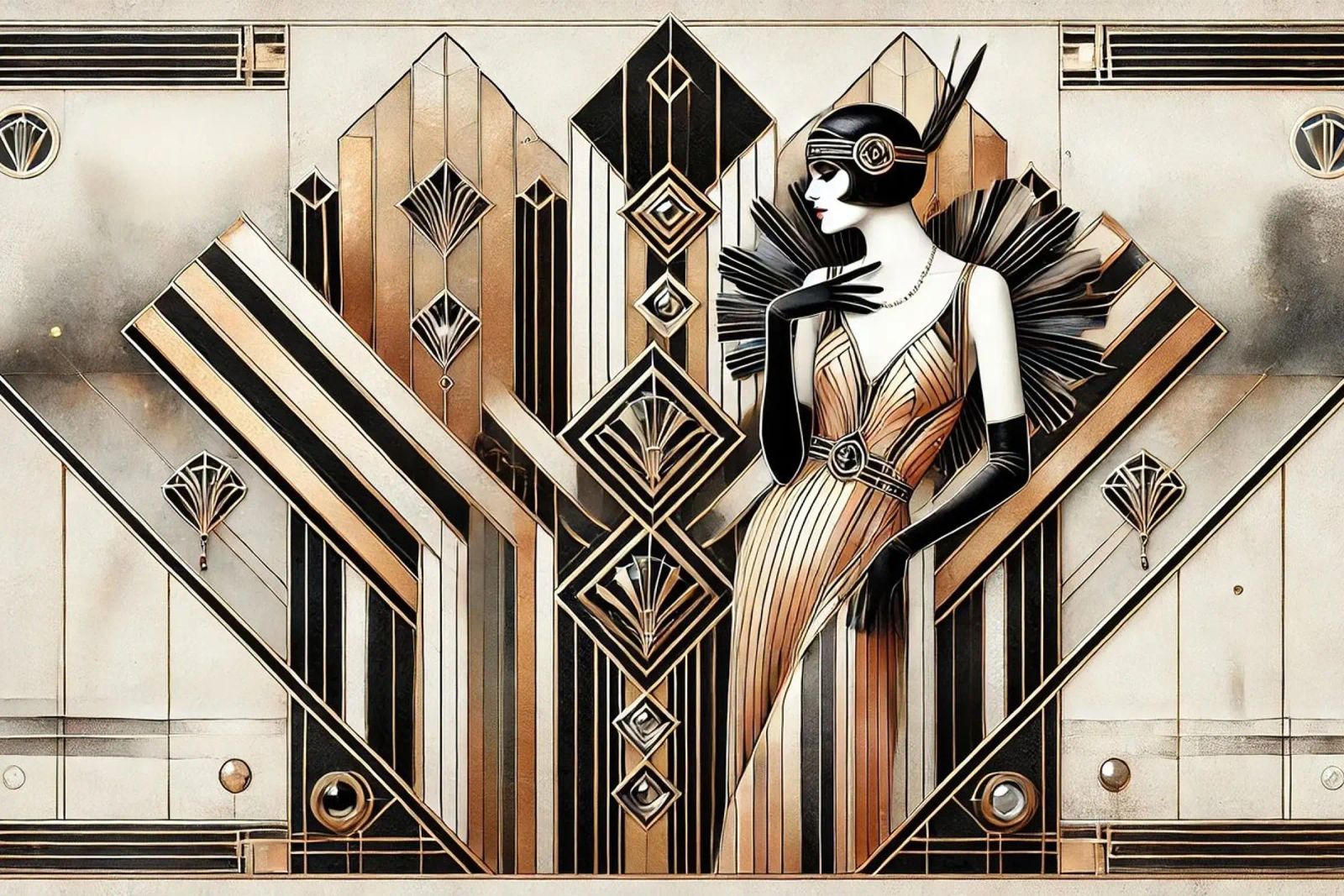 Gatsby Glamour Scene in Art Deco poster by Chromatic Fusion Studio