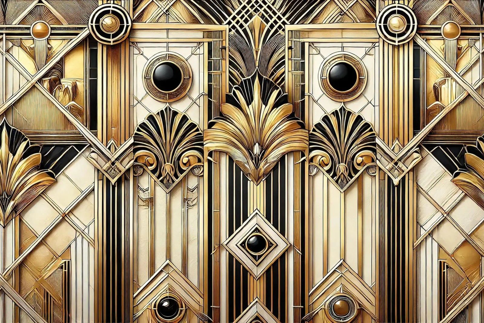 Sophisticated Geometric Opulence in Art Deco poster by Chromatic Fusion Studio