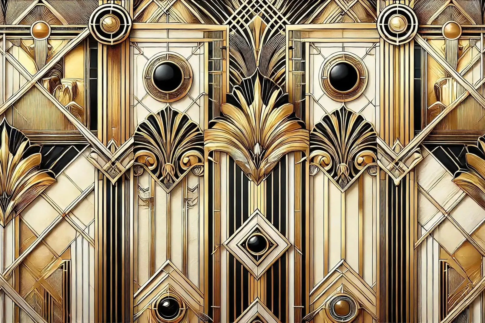 Sofisticata opulenza geometrica in Art Déco carta hahnemühle da Chromatic Fusion Studio