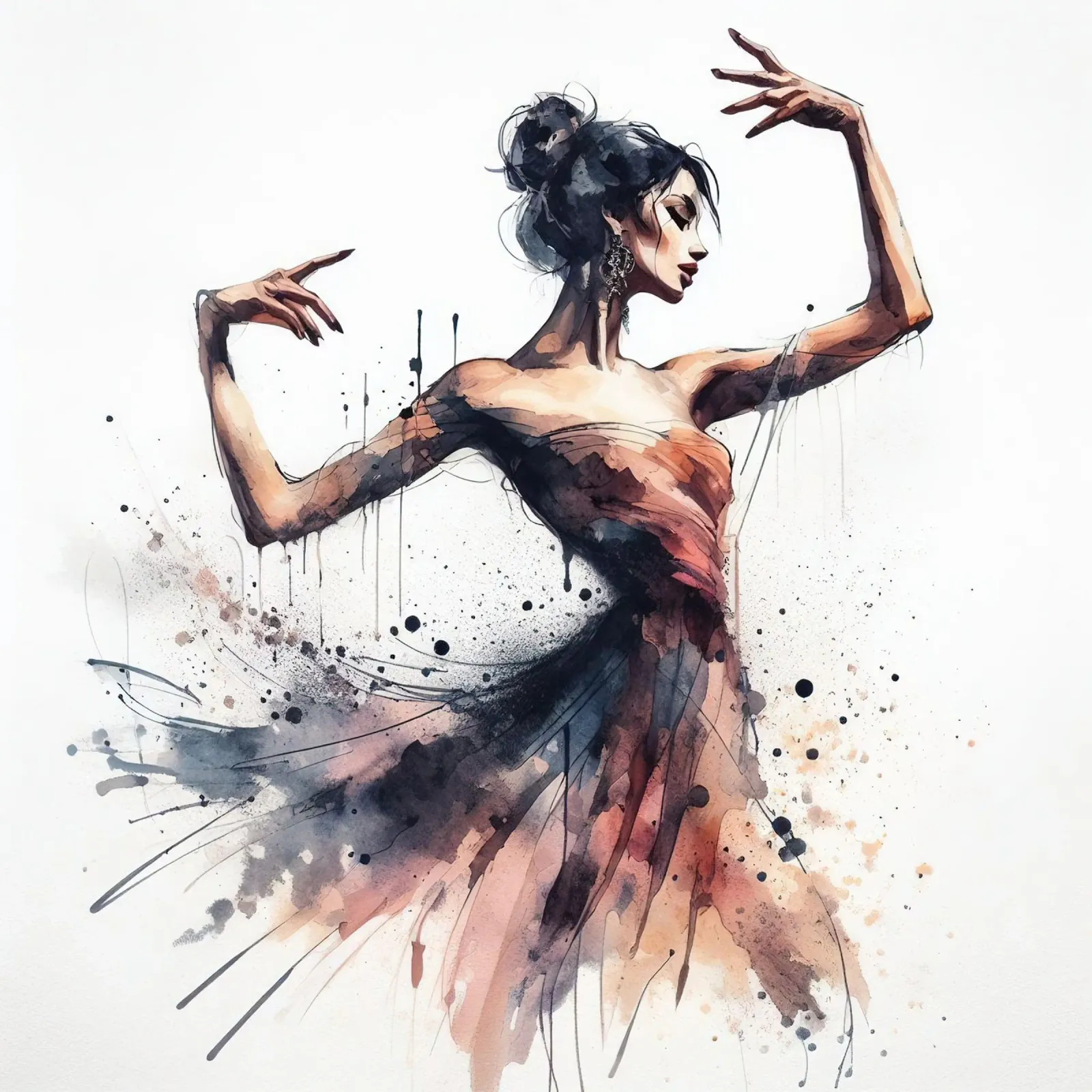 Ballerina di danza classica ad acquerello pellicola backlit da Chromatic Fusion Studio