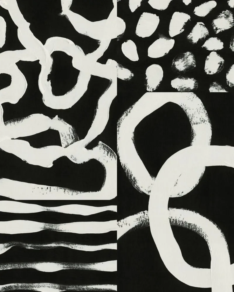 Collage astratto in bianco e nero #1 plexiglass da Alisa Galitsyna