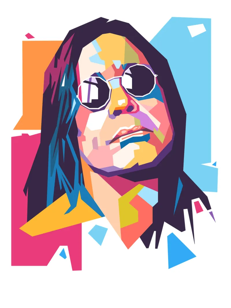 Ritratto pop art di Ozzy Osbourne pellicola backlit da Hantamrata
