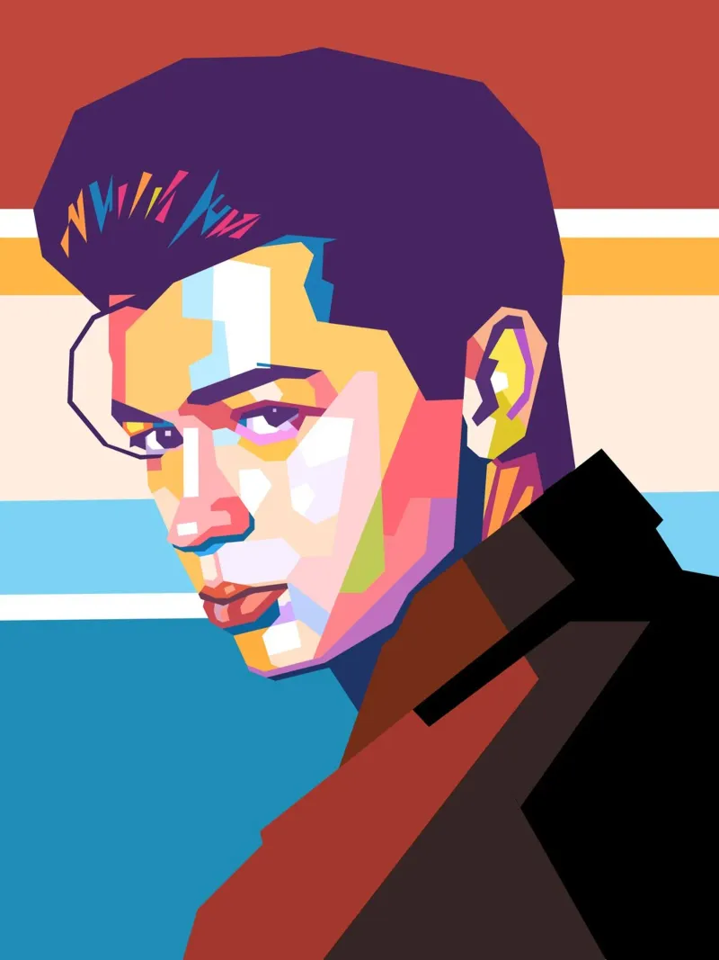 Elliot James Reay ritratto pop art poster da Hantamrata