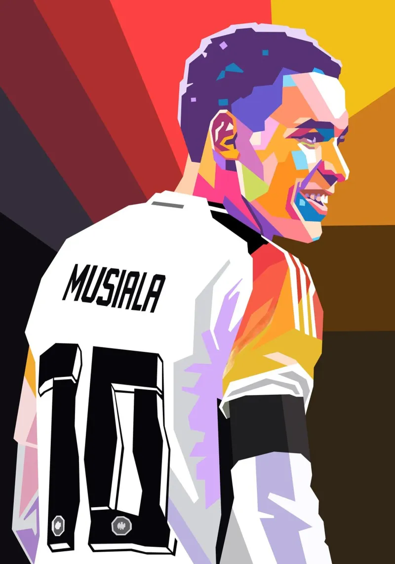 Jamal Musiala pop art pellicola backlit da Hantamrata