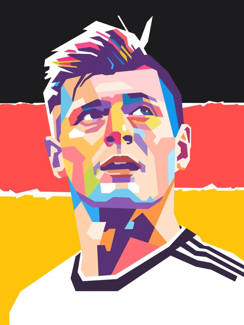 Tony Kroos ritratto pop art pellicola backlit da Hantamrata