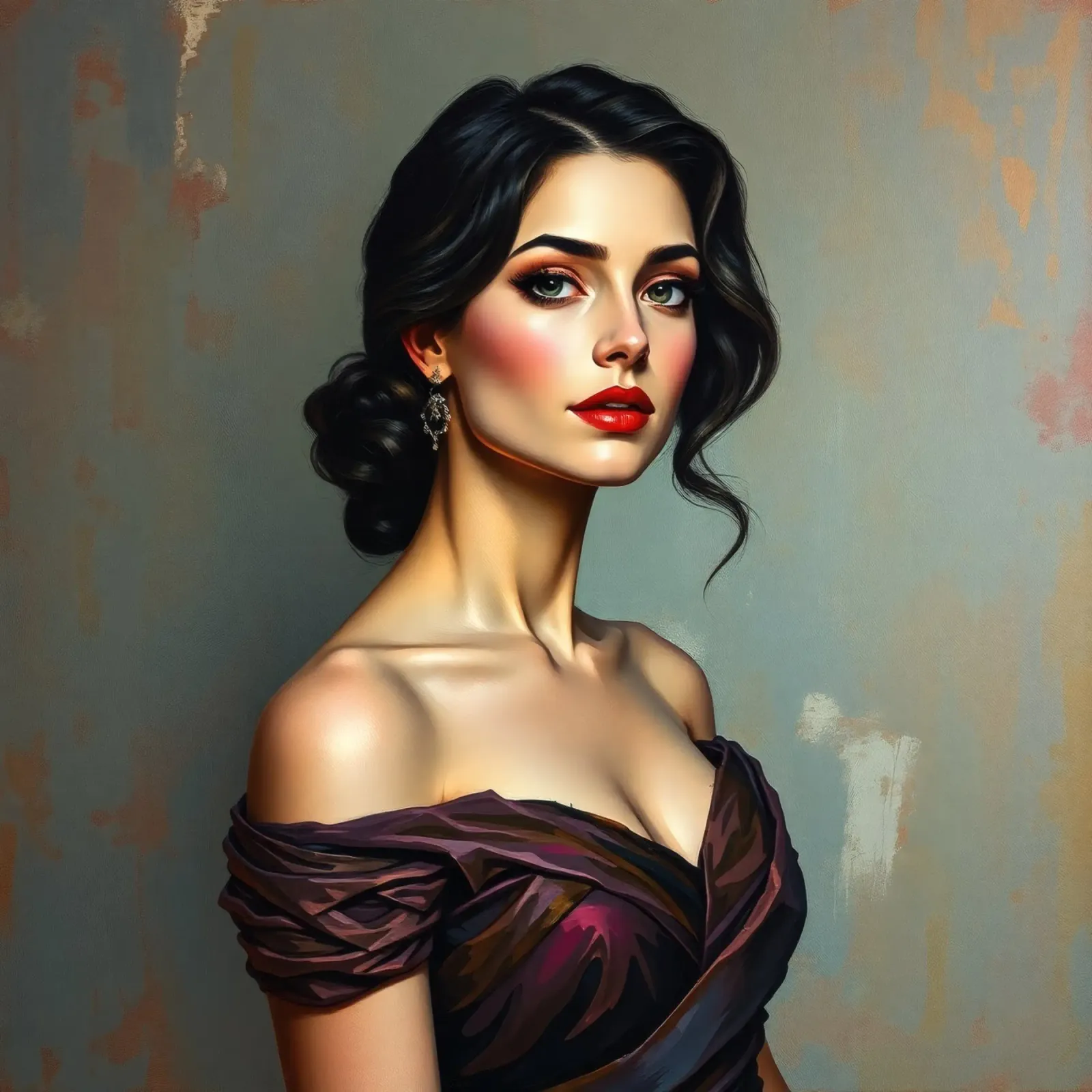 Donna elegante con un abito in stile vintage posa con grazia pellicola backlit da DesignDoodle