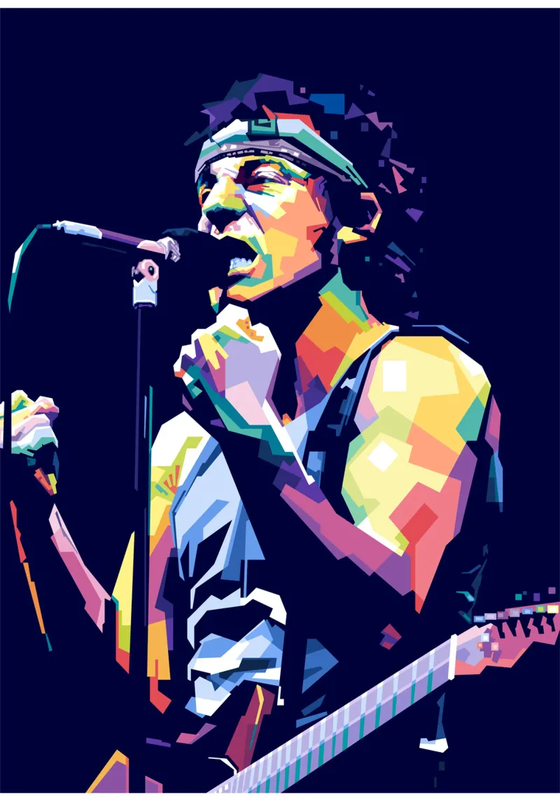 Bruce Springsteen in stile WPAP pellicola backlit da Alkahfsmart