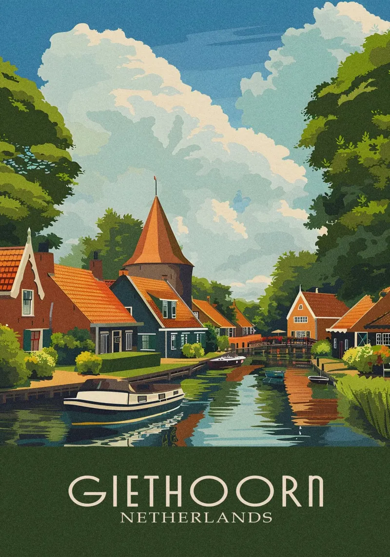 Giethoorn city Netherlands tela con Cornice a cassetta da Travelstudio