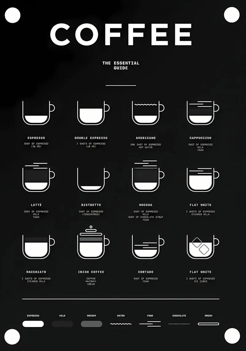 der Kaffeeführer in Schwarz Hahnemühle von Eames