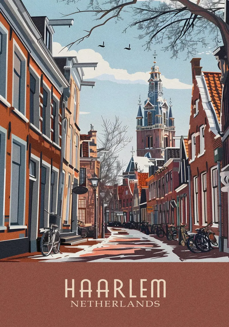 Haarlem city Netherlands tela con Cornice a cassetta da Travelstudio