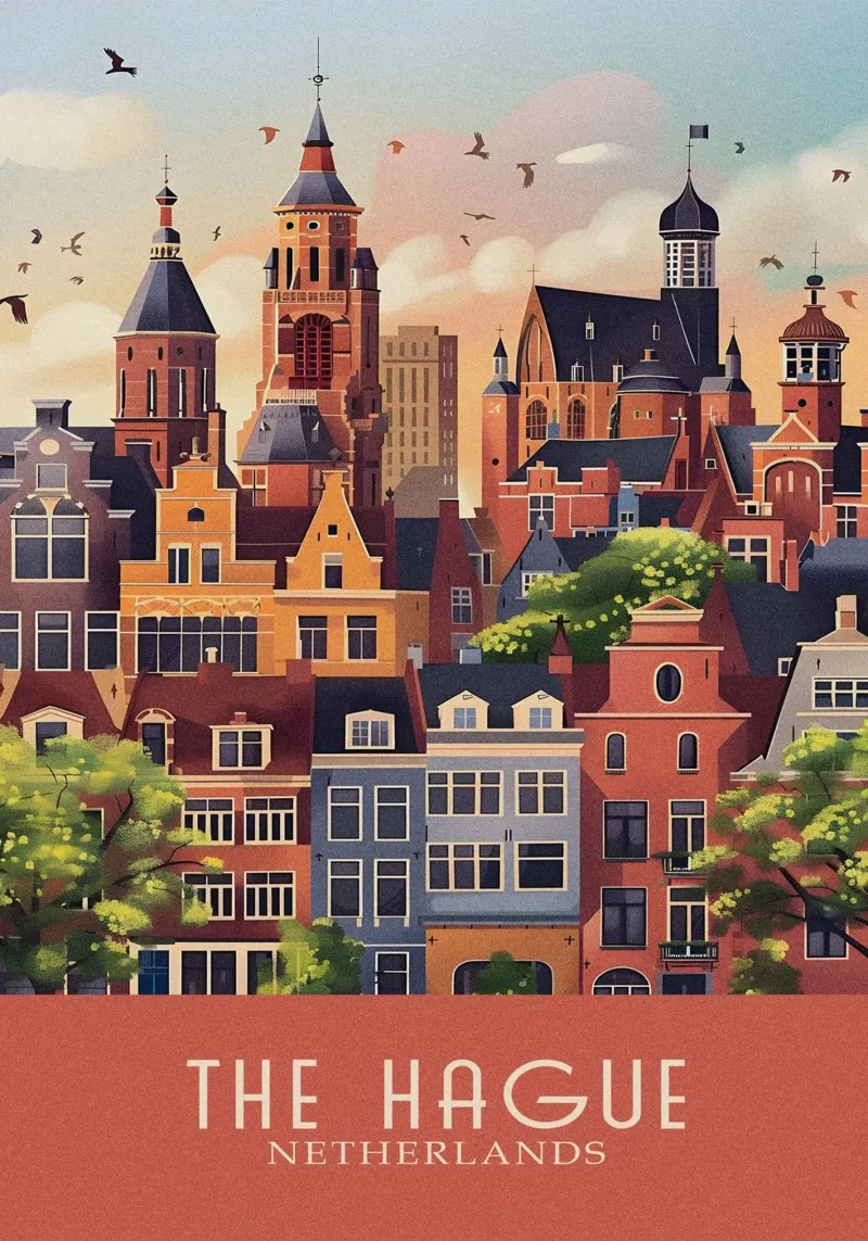 The Hague city Netherlands carta hahnemühle da Travelstudio