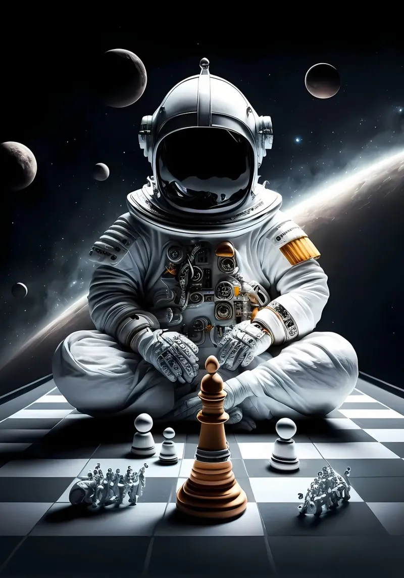Scacco matto regale poster con telaio in alluminio da Stylianos