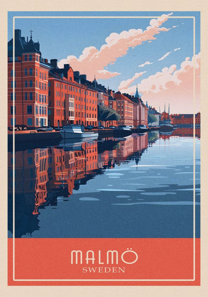 Malmö city Poster von Travelstudio