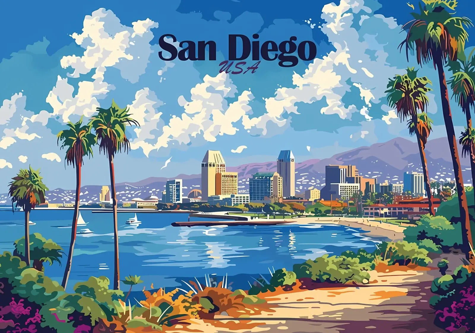 Paesaggio urbano di San Diego carta hahnemühle da Ginnery