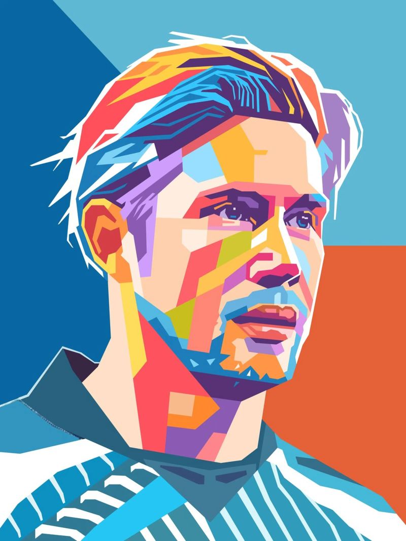 Kevin De Bruyne stile artistico WPAP alluminio dibond da Hantamrata