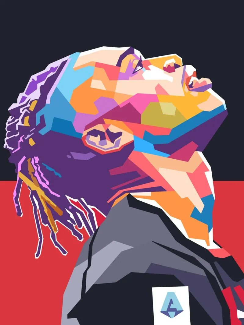 Stile artistico di Rafael Leao WPAP pellicola backlit da Hantamrata