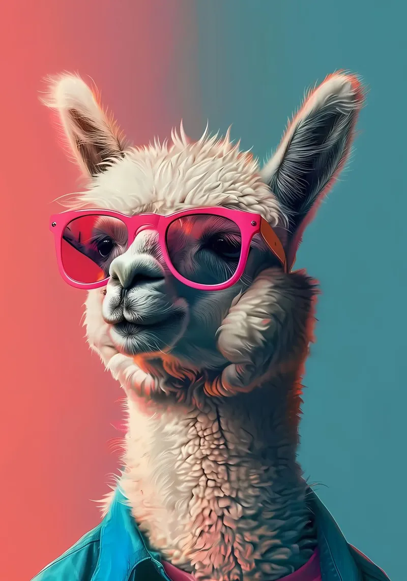 Alpaca Llama Arte plexiglass da Mikesell