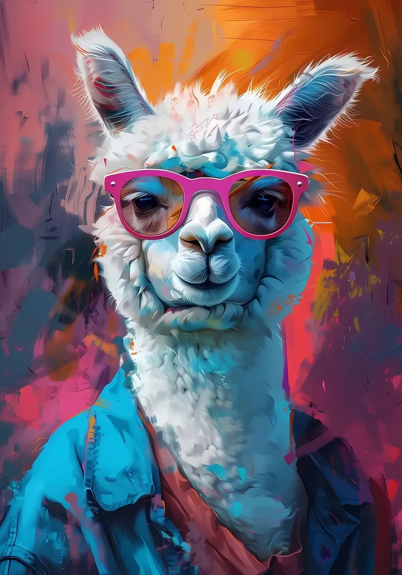 Alpaca Llama Arte pellicola backlit da Mikesell