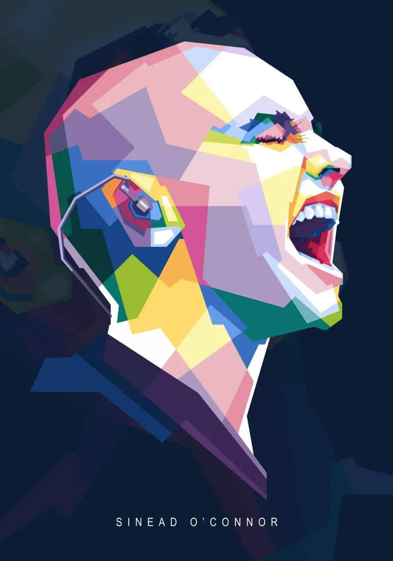 Sinead O'Connor in stile WPAP poster da Alkahfsmart