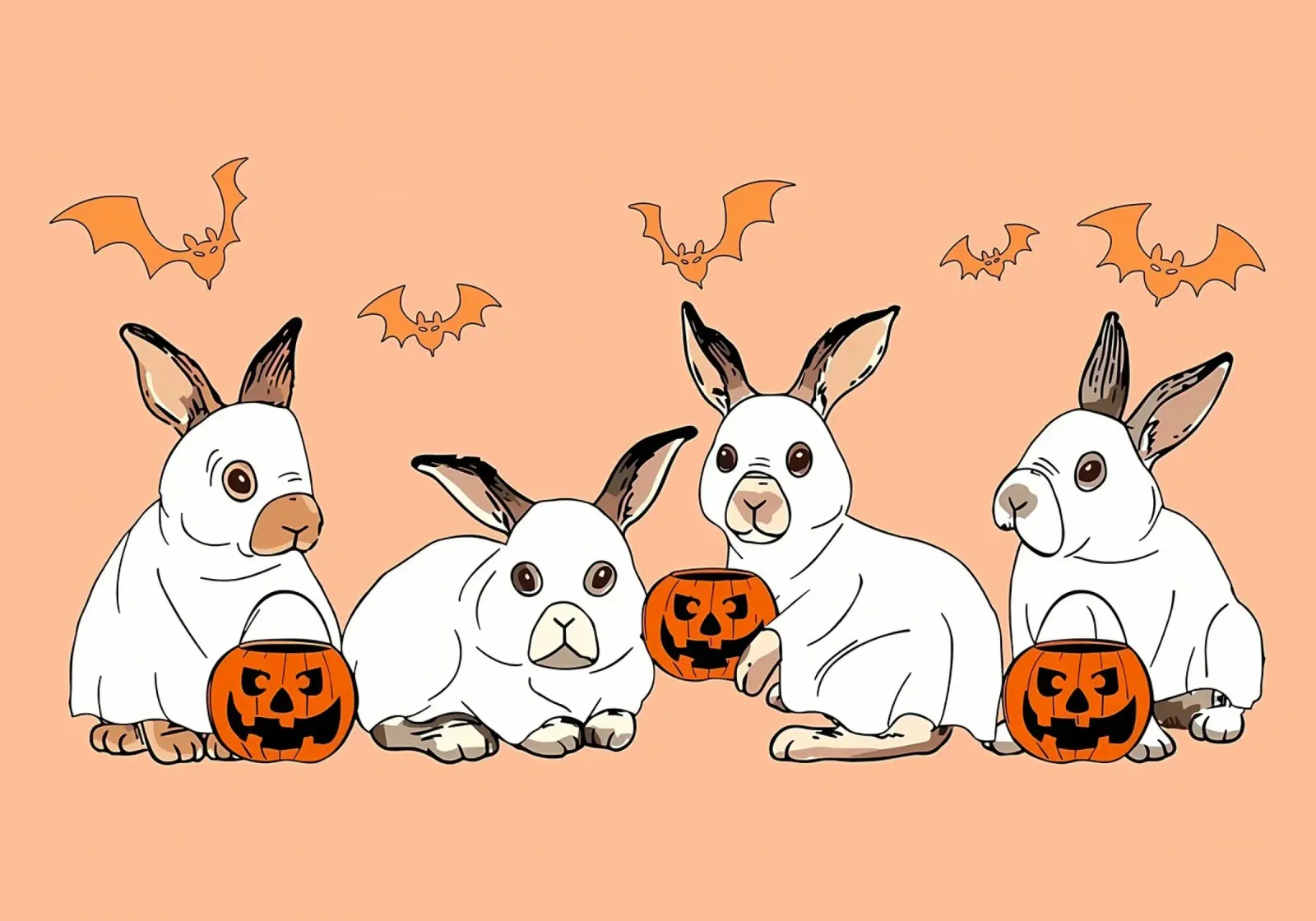 FUN Rabbit Ghost HalloweeN metacrilato de Delaplane