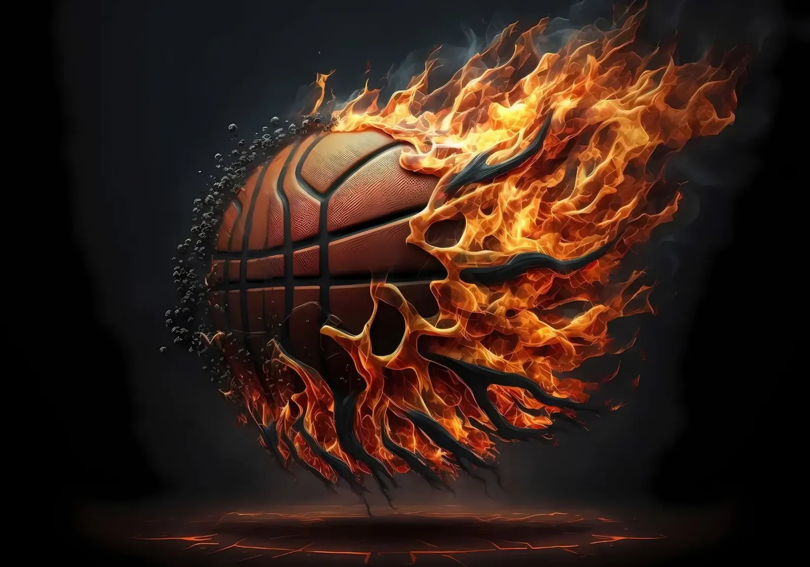 Basket bruciato nel fuoco pellicola backlit da Delaplane