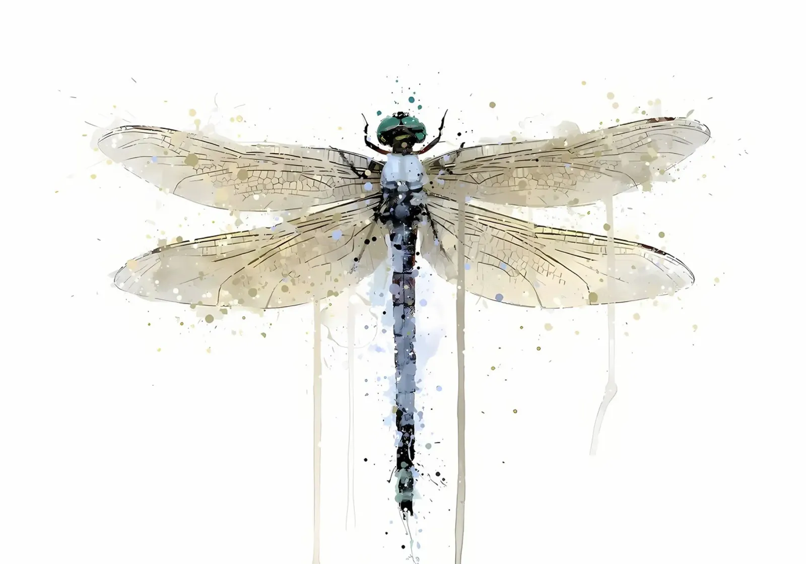 Libellula blu polvere pellicola backlit da Allaire