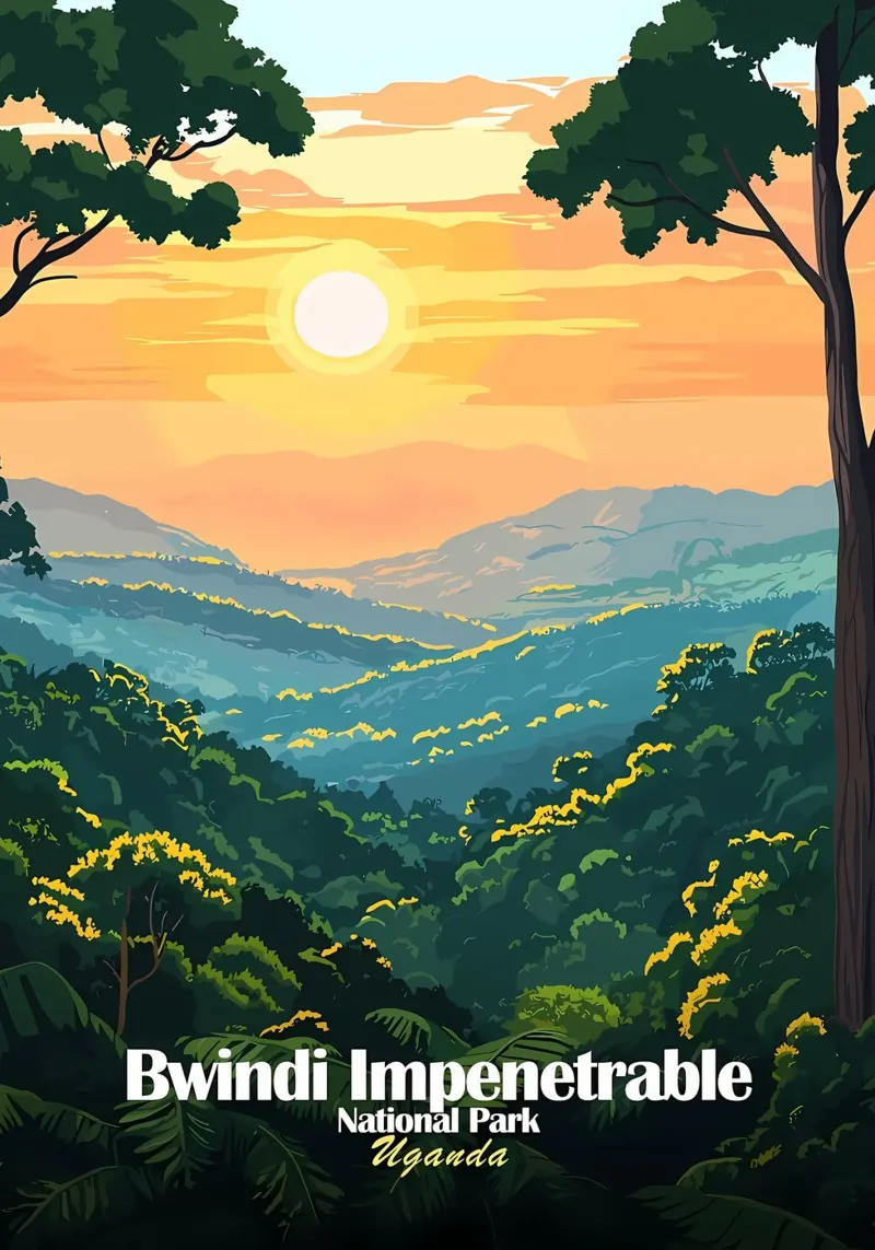 Parco nazionale di Bwindi Impenetrabile pellicola backlit da Ginnery