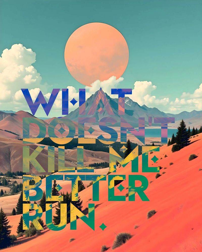 What Doesn't Kill Me Better Run Typographie Motivationnel poster de 83oranges