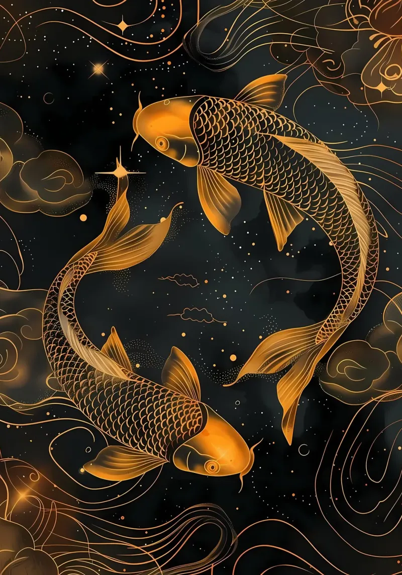 Pesce koi giapponese Yin Yang pellicola backlit da Mikesell