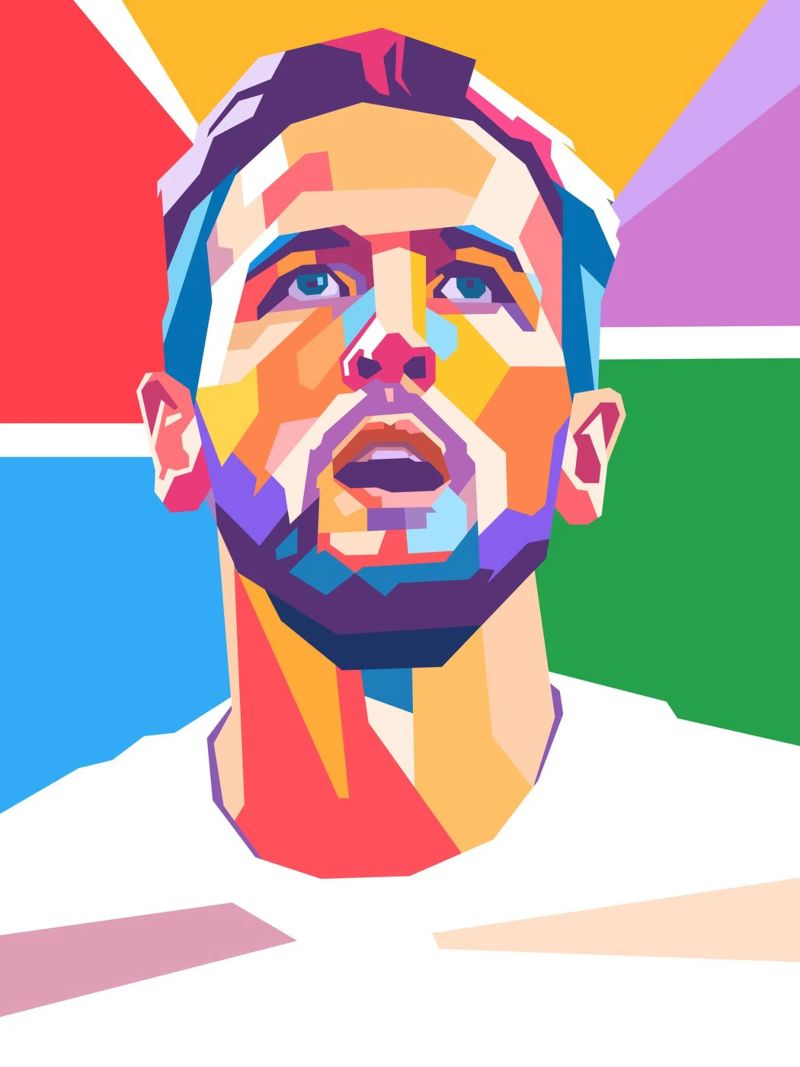 Harry Kane sullo stile artistico di WPAP alluminio dibond da Hantamrata