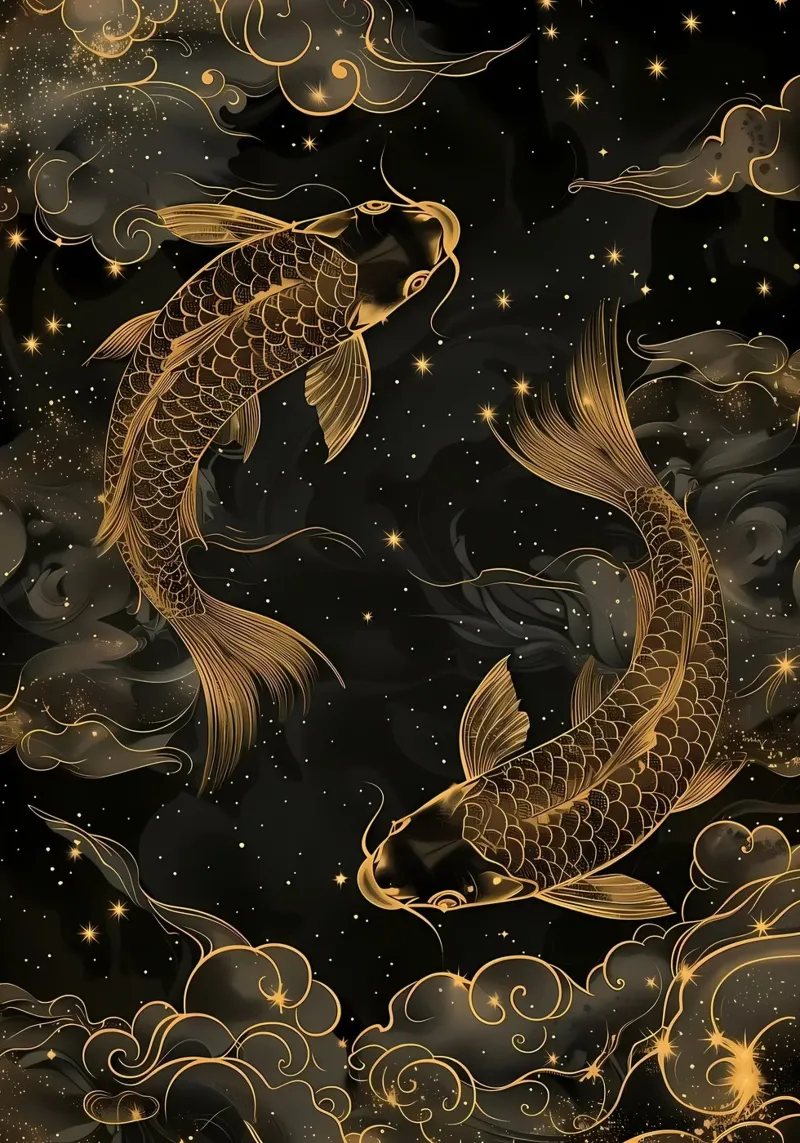 Pesce koi giapponese Yin Yang pellicola backlit da Mikesell