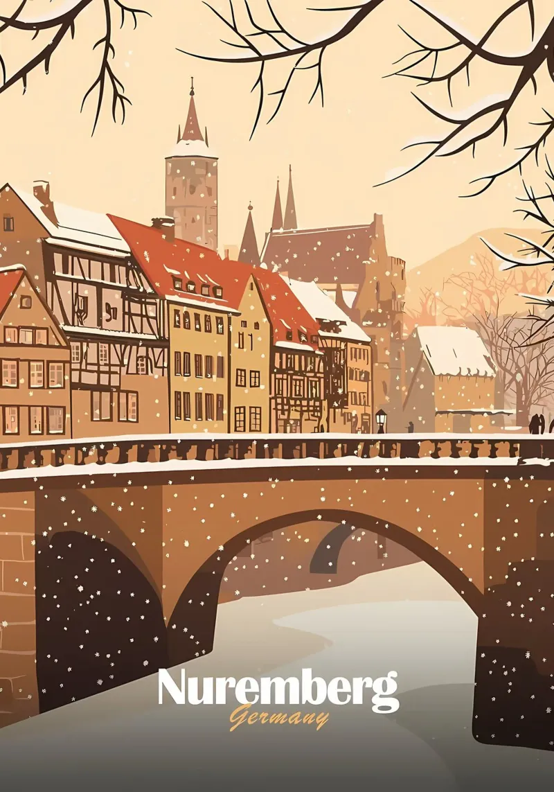 Nuremberg Winter Scene alu-dibond by Ginnery