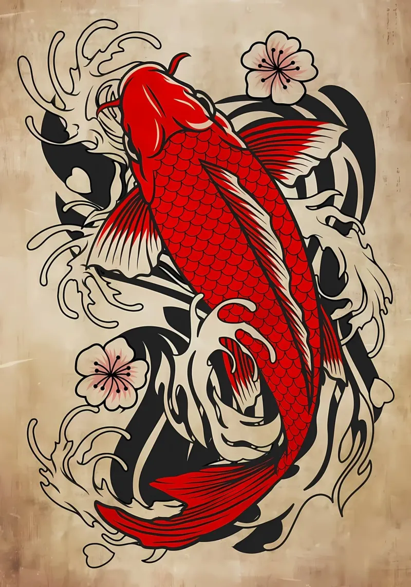 Pesce Koi giapponese plexiglass da Delaplane