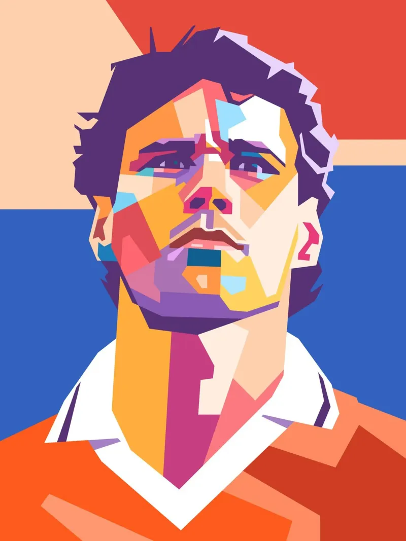 Marco Van Basten sullo stile artistico di WPAP pellicola backlit da Hantamrata
