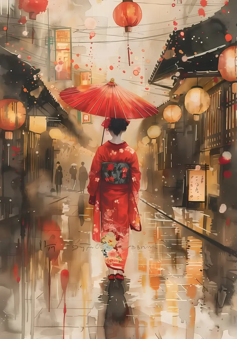 Geisha giapponese Samurai pellicola backlit da Mikesell