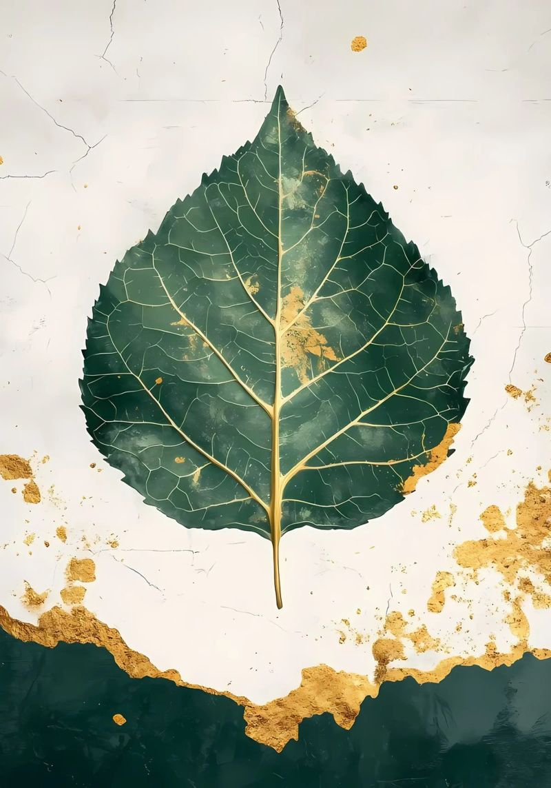 Blattgold Minimalistische Kunst Poster von Ginnery
