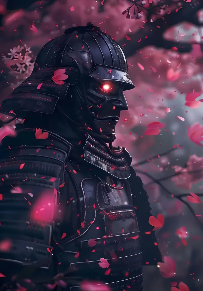 Samurai giapponese Sakura pellicola backlit da Mikesell