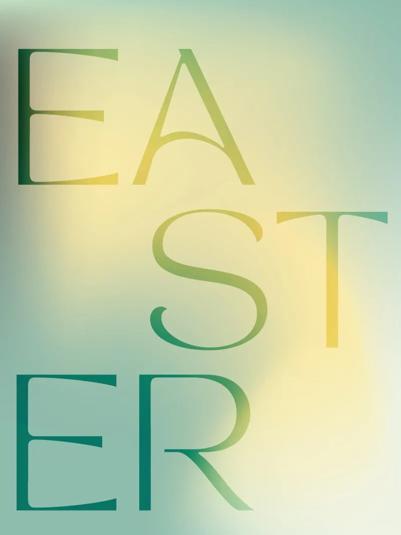 Easter (green) tela con Cornice a cassetta da treechild