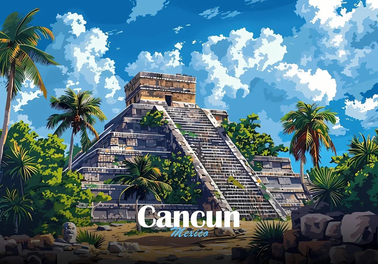 Pirámide Maya de Cancún hahnemühle de Ginnery