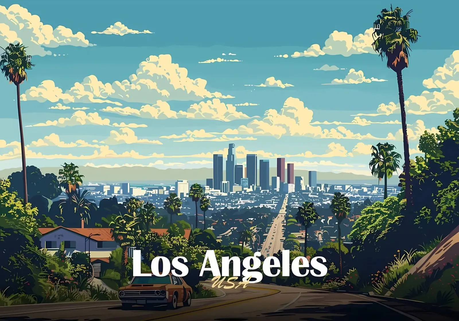 Skyline di Los Angeles pellicola backlit da Ginnery