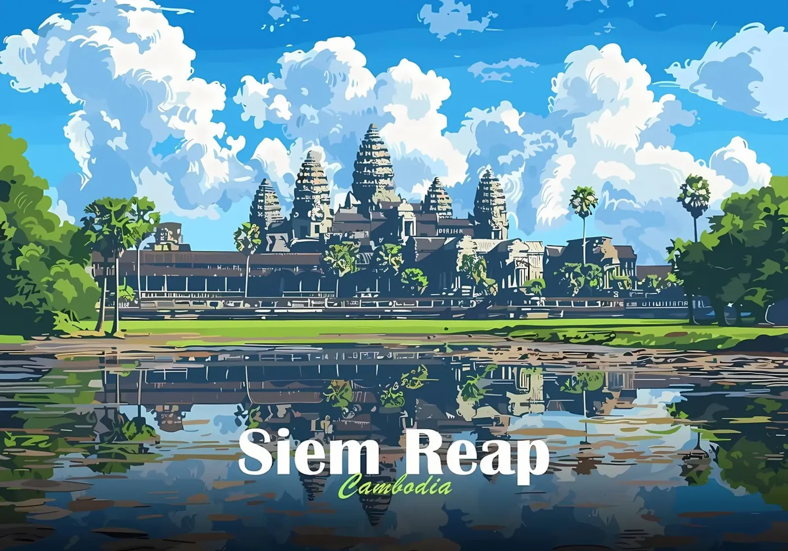 Tempio di Angkor Wat, Siem Reap carta hahnemühle da Ginnery