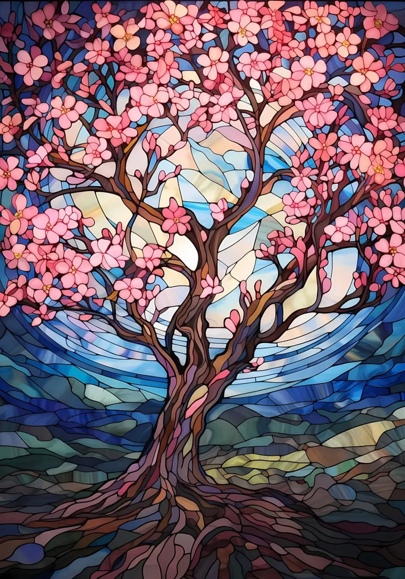 Arte del fiore di sakura giapponese pellicola backlit da Mikesell