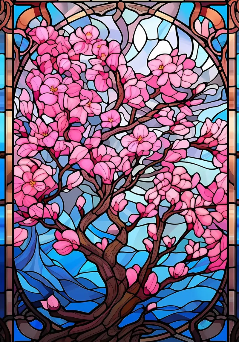 Japanese Sakura Bloom Art canvas with Floater frame by Mikesell