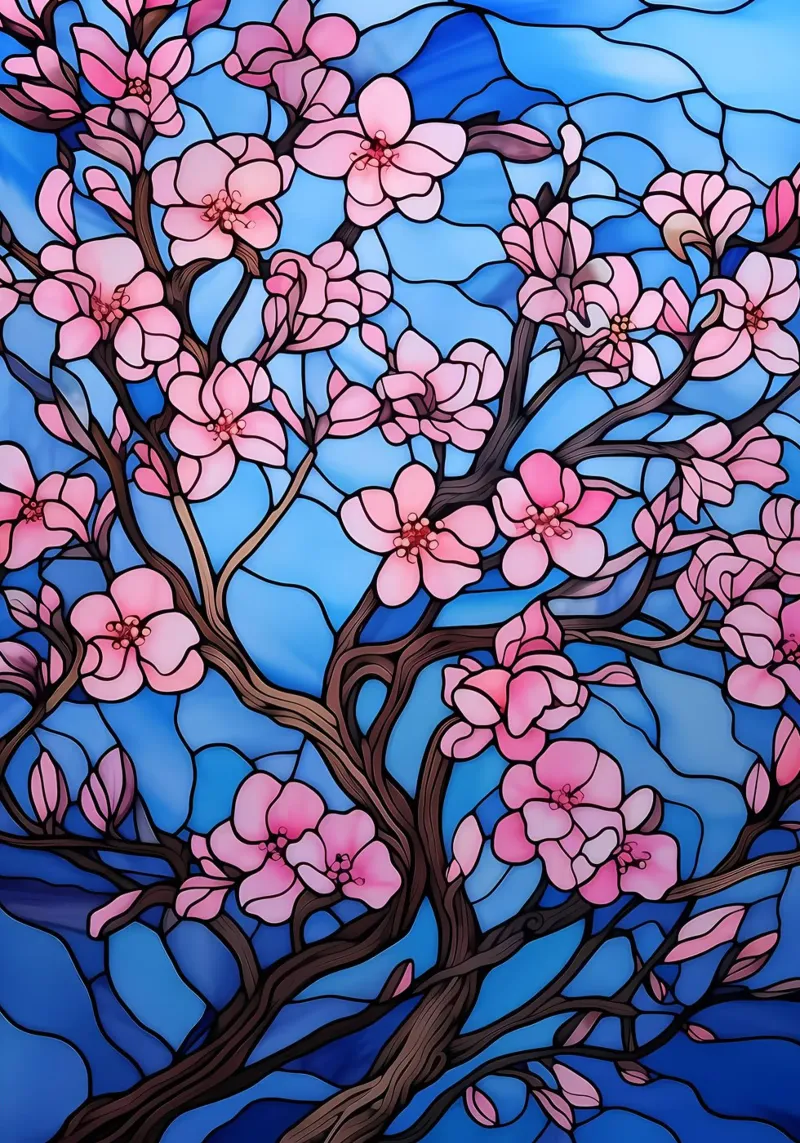Japanese Sakura Bloom Art canvas with Floater frame by Mikesell