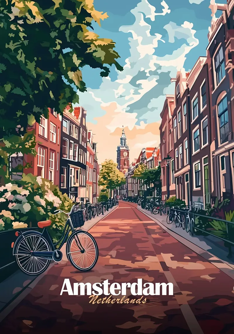 Scena di strada ad Amsterdam pellicola backlit da Ginnery